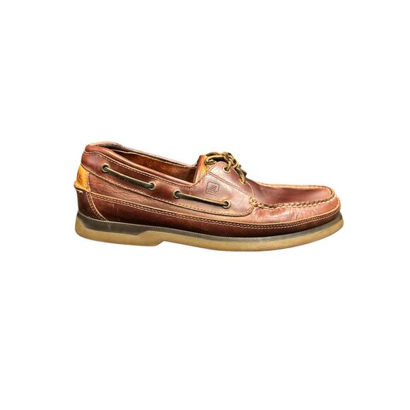 Sperry topsider mako brown leather boat shoes mens size 11.5. - Picture 3 of 8